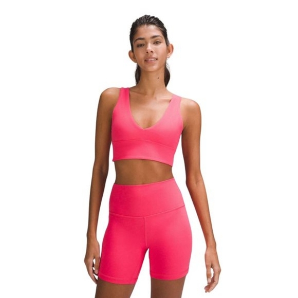 Lululemon Align V-Neck Bra Light Support A/B Cup Size 8 Lipgloss Pink - Picture 1 of 10